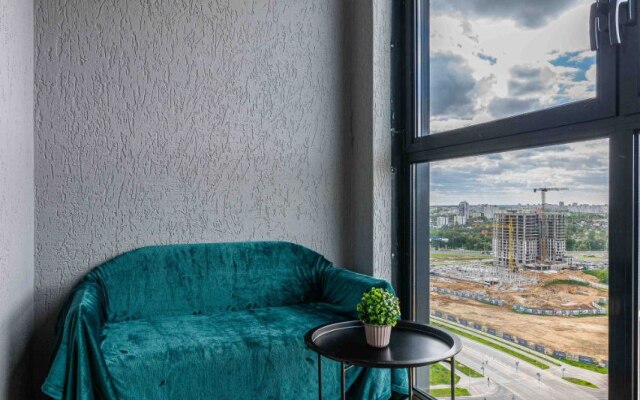 Квартира Студия с дизайнерские ремонтом и панорамным видом