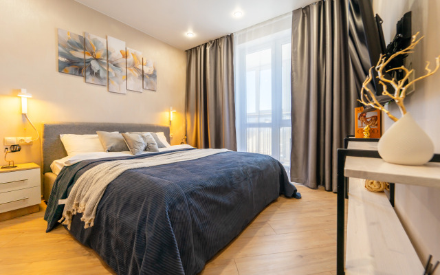 Квартира Потрясающий Вид на Город Новая и Уютная Евродвушка