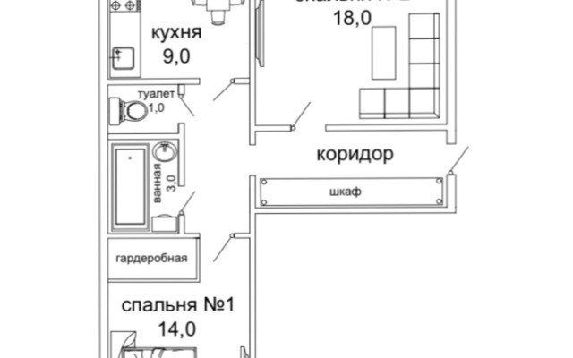 2-kh komnatnaya Amber apartment Flat
