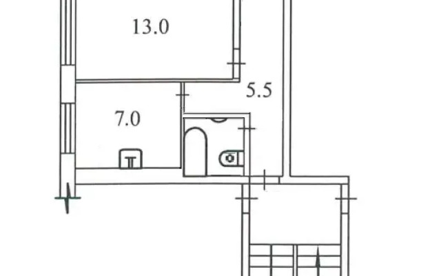 Квартира на ул.Барьерная д.15, Двухкомнатная