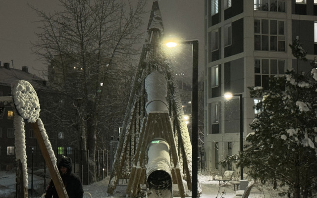 Квартира Студия с камином у парка