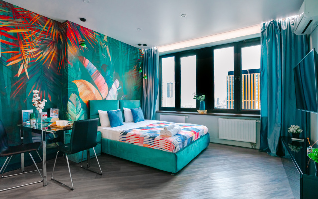 Апартаменты Lalapart Tropikana с ярким ремонтом на 30 этаже небоскреба Савеловский Сити