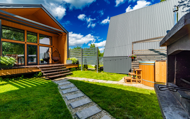 Частный Дом Барнхаус №1 с дровяной баней и горячей купелью, на 7 госте