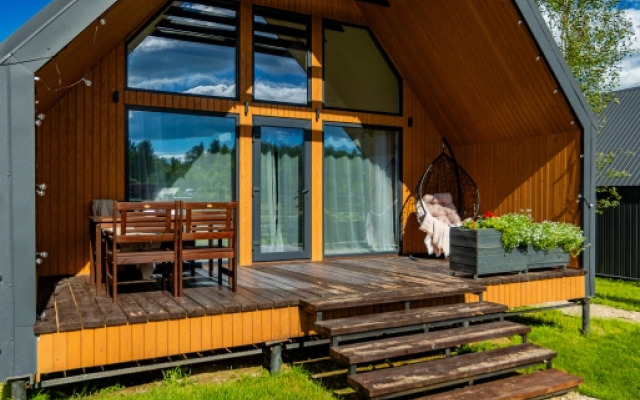 Частный Дом Барнхаус №5 с дровяной баней и горячим Чаном на 6 человек