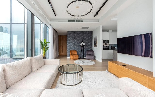 Апартаменты Москва Сити трех комнатные угловой вид