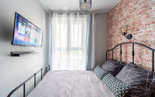 The apartment is a spacious loft. Contactless check-in 24/7