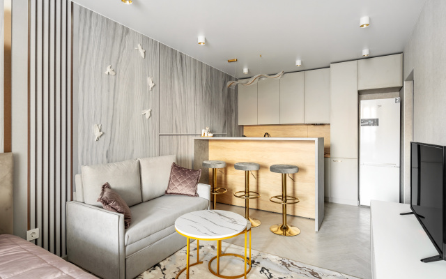 Apartamenty Globalstay Novaa Studia s Dizajnerskim Remontom ZK Aviator 15 Min Peskom do Metro Devatkino
