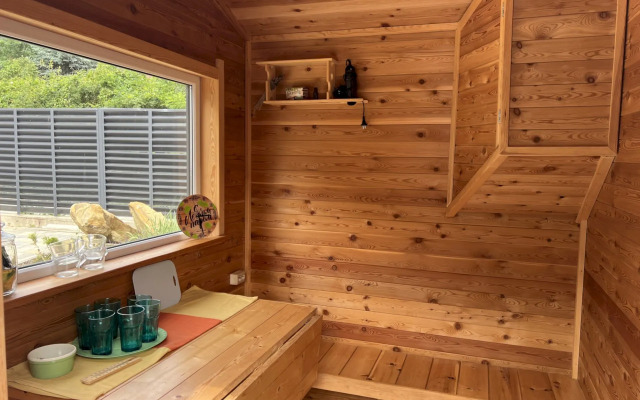 Частный дом 450 А-фрейм Лимон с тёплым бассейном и баней