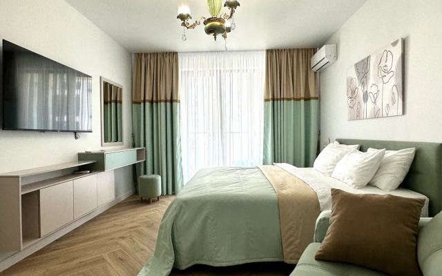 Апартаменты Du Soleil  Мятно Капучиновая Евродвушка