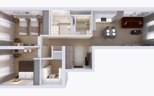 Апартаменты Family City трехкомнатные