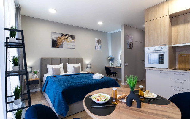 Апартаменты Lalapart Blue Sunset с панорамными окнами на 29 этаже в 3 минутах от м Дмитровская