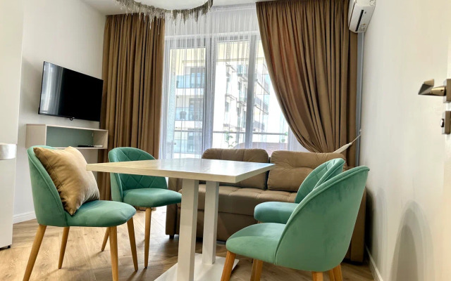 Апартаменты Du Soleil  Мятно Капучиновая Евродвушка