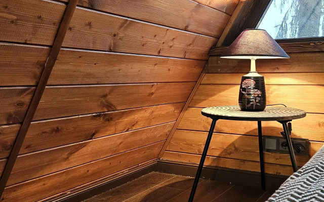 Частный дом темный А-фрейм