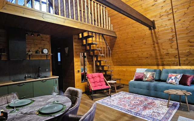 Частный дом темный А-фрейм