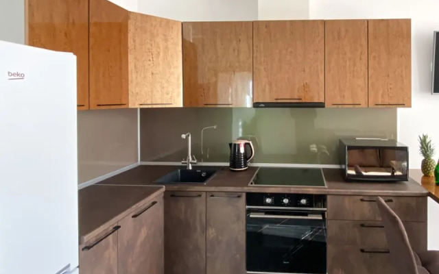 Апартаменты с кроватью и панорамными окнами, 14 этаж