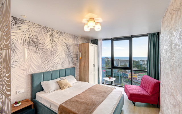Uyutnye apartamenty Morskaya Simfonya-2 s panoramoy na more, s basseynom na territorii ZHK Apartments