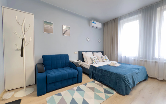 Квартира студия в голубых тонах