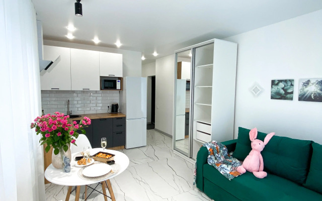 studiya 30 kv.m. s dvuspal'nym divanom i balkonom, s 3 po 6 etazh Apartments