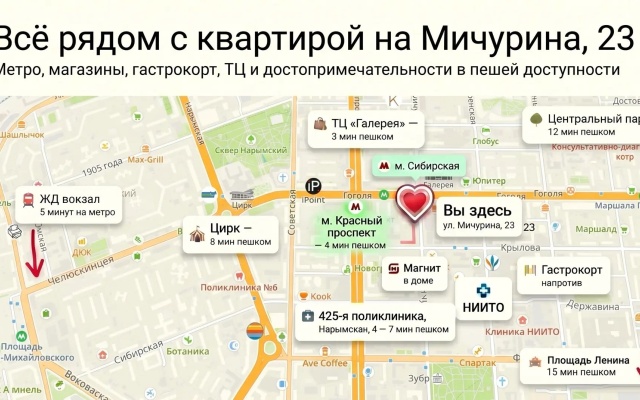 Квартира Семь ночей в центре рядом с НИИТО