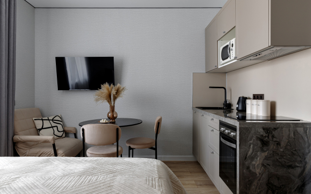 Квартира Студия для 3 человек с панорамными окнами