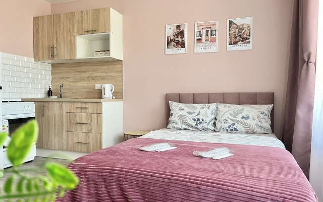 Апартаменты студия четырехместная вблизи горячего источника Волна