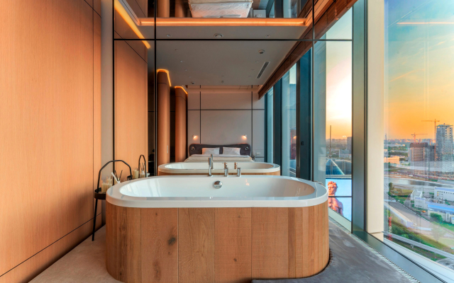 Sky City Moscow vanna u okna! Zakatnaya storona na vsyu Moskvu Apartments