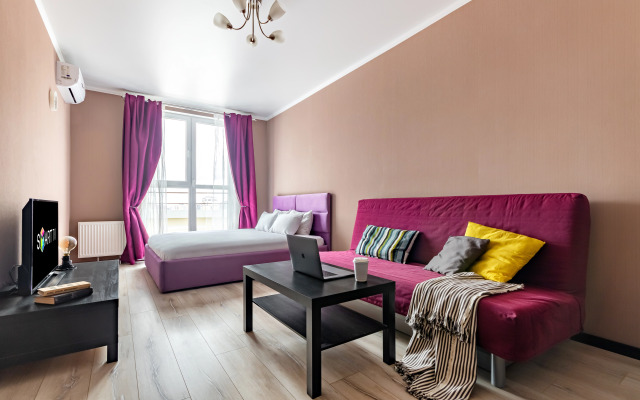 Апартаменты для 6 гостей ЖК «Большой» Smart TV, балкон с видом, духовка