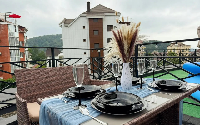 Апартаменты для четверых с террасой 3 минуты до моря