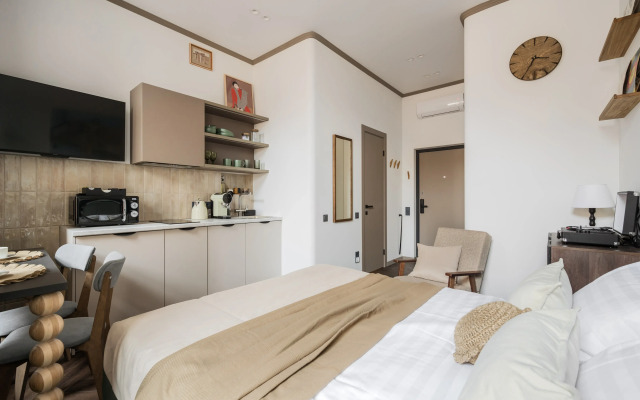 Квартира New Horizon Art Vinil 36 с дизайном бутикотеля и виниловым проигрывателем