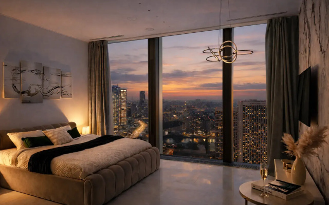 Апартаменты Sky City Moscow Уютная студия с подсветкой и Аэрохоккеем в Москва Сити! Закатная сторона! — фото 2