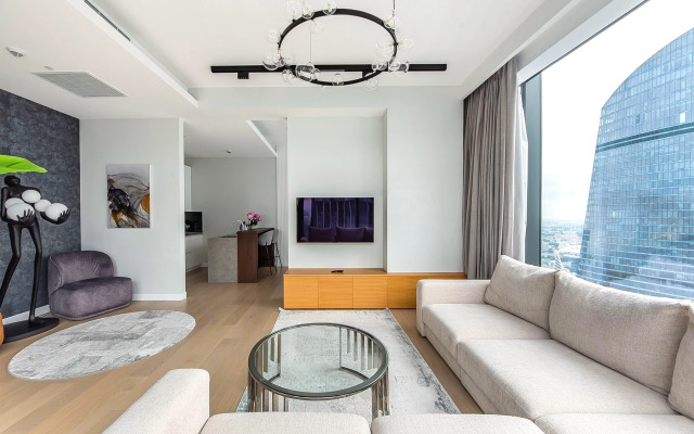 Апартаменты Москва Сити трех комнатные угловой вид