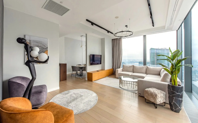 Апартаменты Москва Сити трех комнатные угловой вид