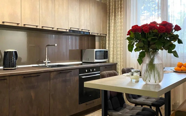 Апартаменты-студия улучшенная с кроватью двуспальным диваном и гардеробной 2 этаж