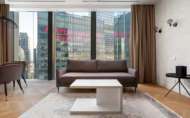 SkyRent Moskva Siti s panoramnoy vannoy i uglovoy panoramoy 47 etazh Apartments