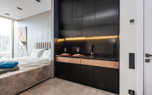 Апартаменты Neva Towers c ванной у окна