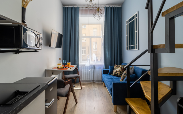 Квартира Студия с европейским характером и ярким интерьером