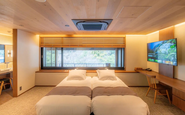 Hollywood with Open Air Hot Spring Bath Twin room (트윈 침대 2개) 사진 2