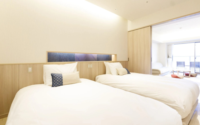 Japanese/Western Deluxe (with Open-air Bath) Twin room (트윈 침대 2개) 사진 1