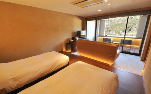 Deluxe Kaze no Tachi Open-Air Bath Twin Top Floor room (트윈 침대 2개) 사진 2