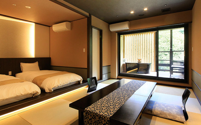 Japanese-Western-Style with Open-Air Bath Twin room (트윈 침대 2개) 사진 2