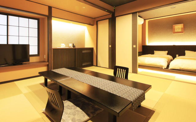 Japanese-Western-Style with Open-Air Bath Twin room (트윈 침대 2개) 사진 3