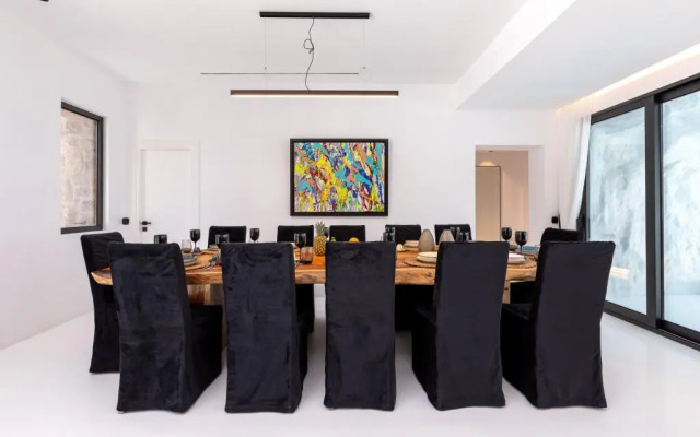 Mykonos Town Black Villa with Cave Heated Pool