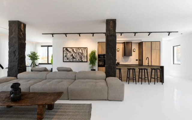 Mykonos Town Black Villa with Cave Heated Pool