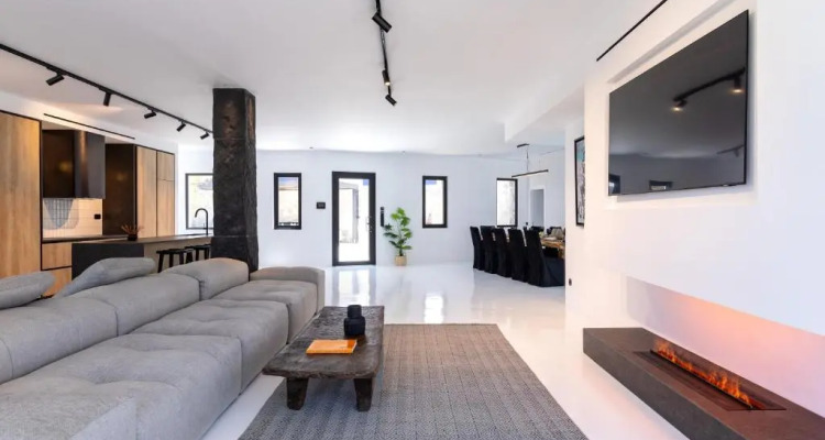 Mykonos Town Black Villa With Cave Heated Pool