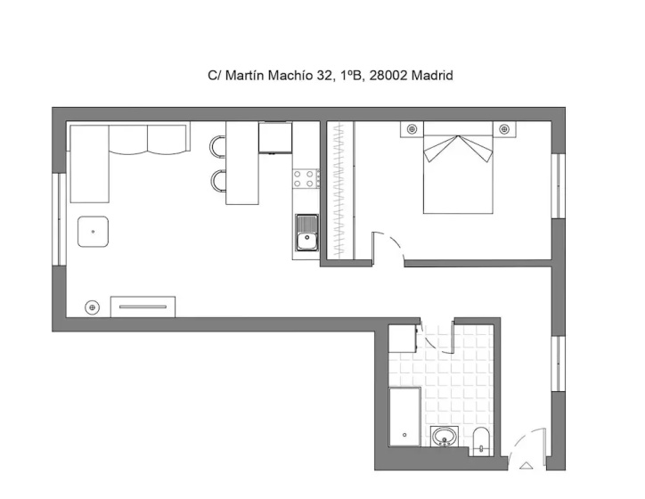 M Mma321b Acogedor Apartamento de un Dormitorio 2 — отель в Мадриде, Испания