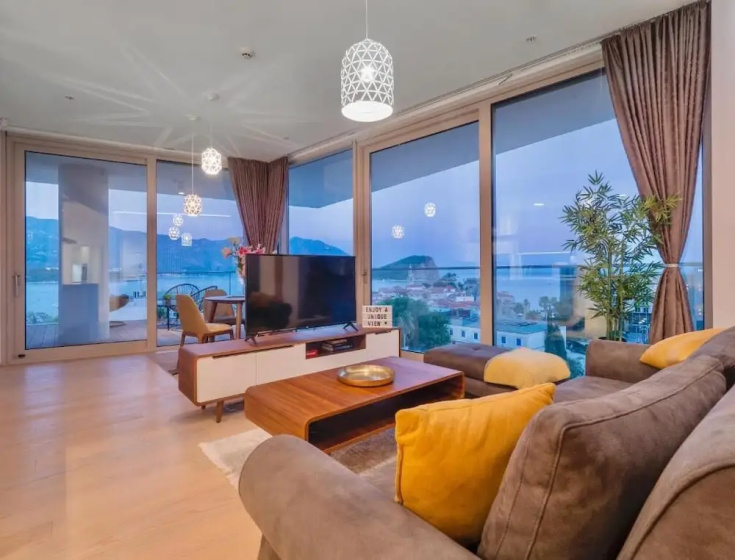 One bedroom apartment-Sea&Old Town view — отель с удобствами в Будва