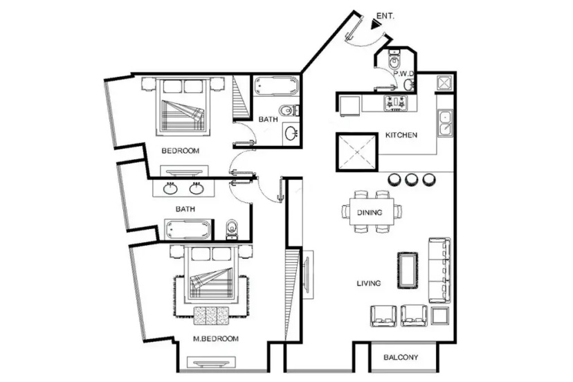 LUX  Cayan Superior Suite 4 Dubai Marina — забронировать отель в Дубае
