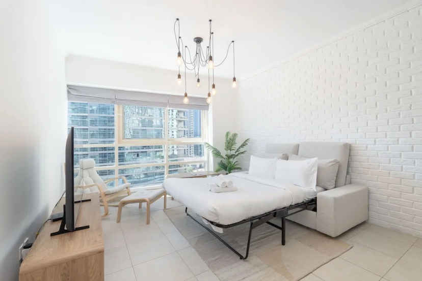 Elegant 1-bedroom Apartment for 4 in Dubai Marina — отель с удобствами в Дубае