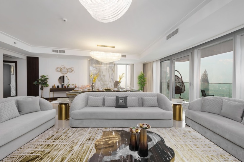Maison Privee - Ultra Chic High-Floor Apt w/ Direct Burj Khalifa & Fountains Views — отель с удобствами в Дубае