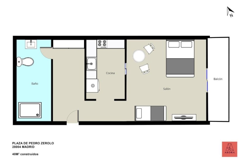 Цены на Cozy studio overlooking Pedro Zerolo Square в Мадриде